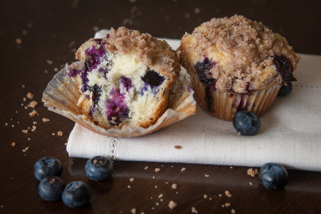 Crumbly Top Homemade Blueberry Muffins